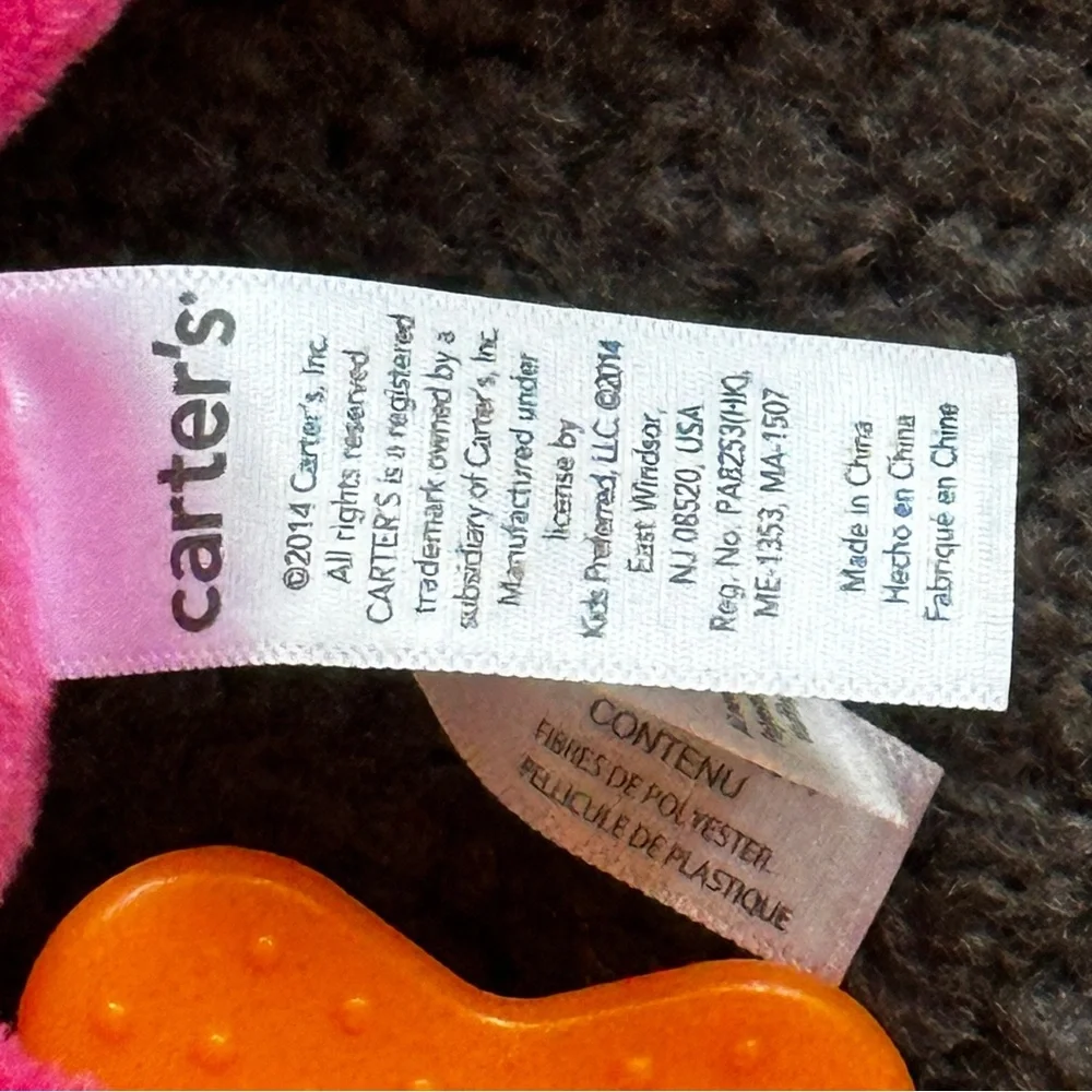 CARTER'S Pink and Orange Plush Bird Toy